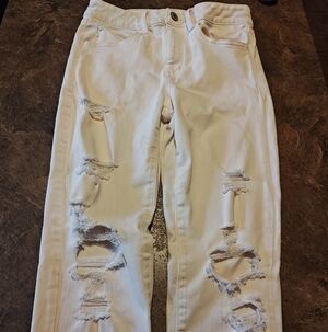 American Eagle Outfitters White Distressed Jeans